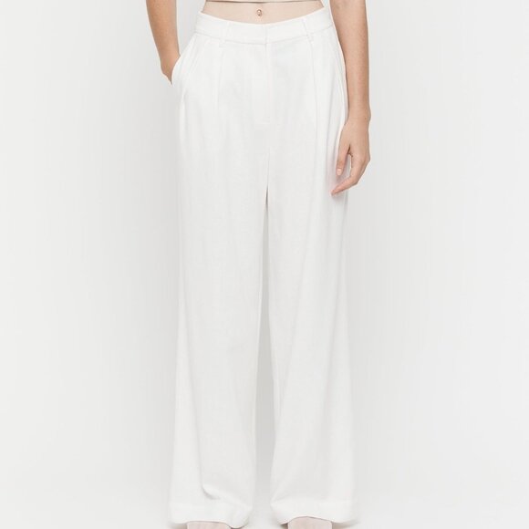 NWT Friends of Audrey White Scott Trouser Pants Wide Leg Flare Sz 14 - Picture 1 of 12